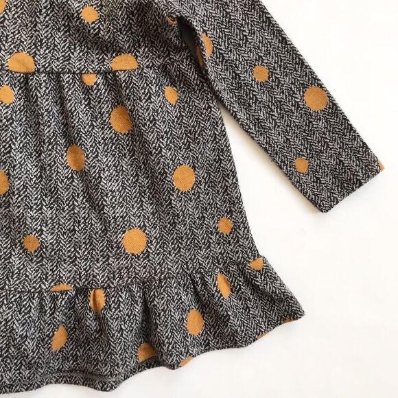 ZARA gray mustard dot dress EUC 18-24 months - Picture 3 of 5